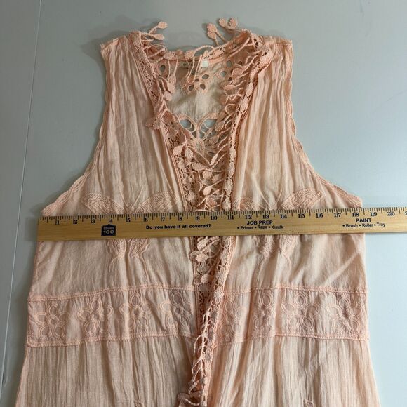 Cato Est. 1946 Women's Pink Boho Embroidered Longline Vest Cardigan Size M - Picture 7 of 9